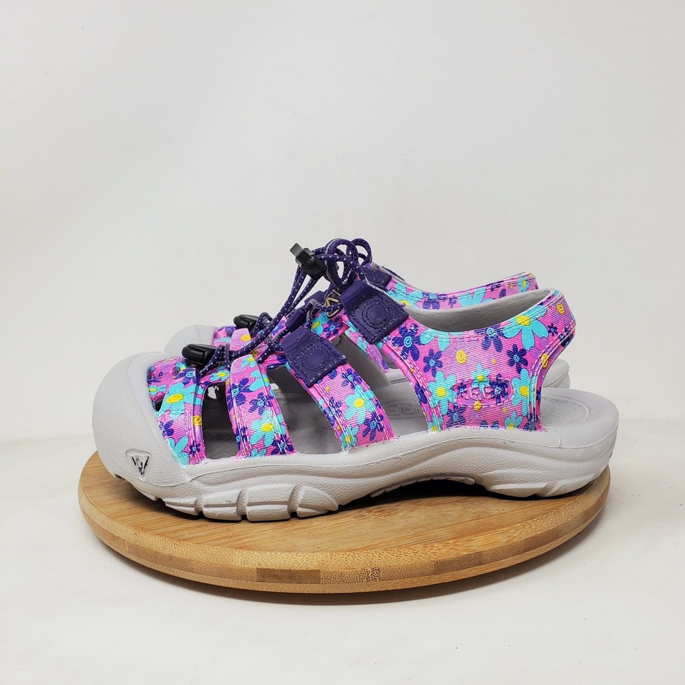 KEEN Sandals Kids 2 Purple Pink Blue Floral Water Sport Hiking Shoes Boys Girls